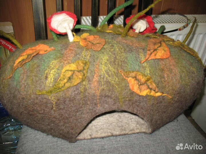 Домик для кота валяный,шерсть