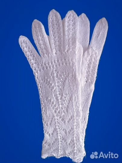 Перчатки пуховые ажурные