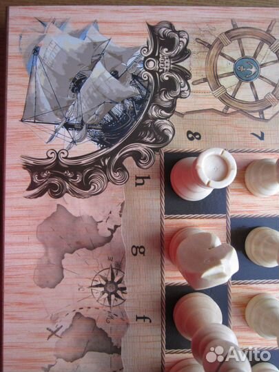 Шахматы 3 в 1 Морские 50 х 50 см