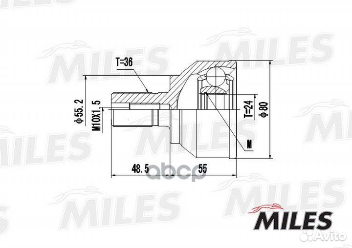 ШРУС mazda 3 2.3 03- нар. GA20209 Miles