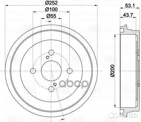 Барабан торм. для ам Toyota Yaris (05) d200 (TF