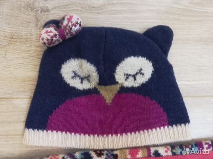 Шапка с шарфиком для девочки