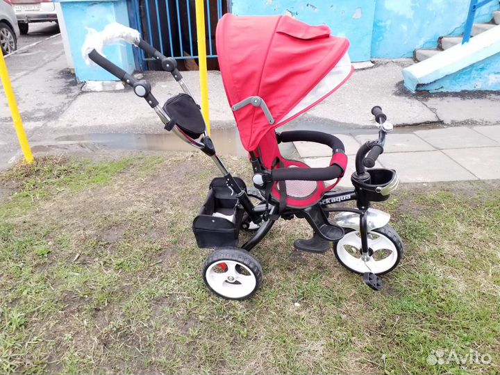 Коляска-велосипед красный новый, собран