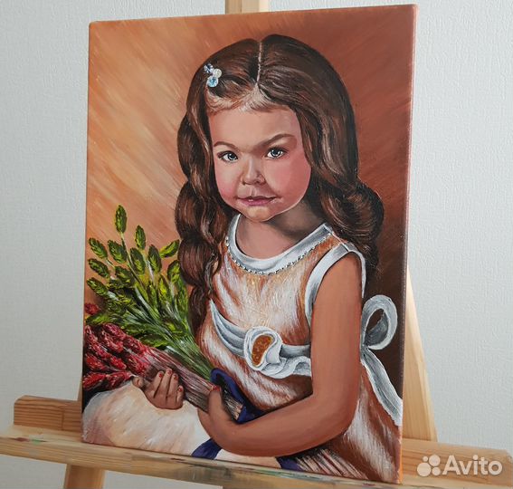 Портрет по фото на холсте (ручная работа)