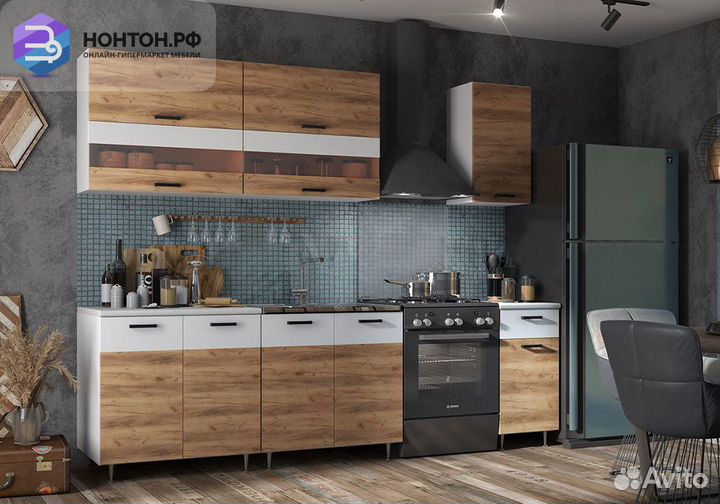 Кухня Рио 2.0 №2 дуб крафт / белый