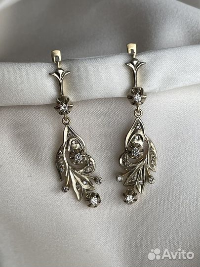 Серьги с бриллиантами тюльпаны СССР