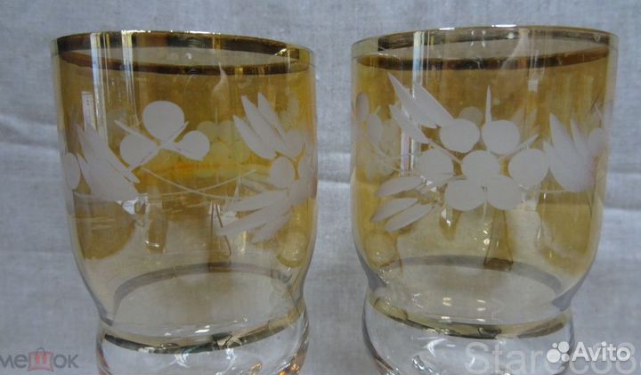 Бокалы Фужеры Разные Цветное стекло Медовое