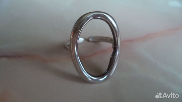 Кольцо Овал и кулон Волны бижутерия