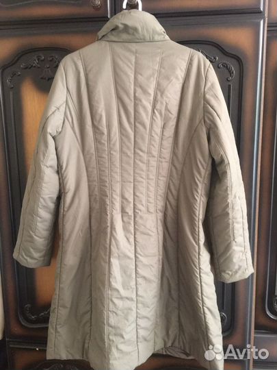 Пальто, серо-оливковое, р. 48