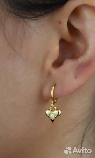 Серьги сердечки