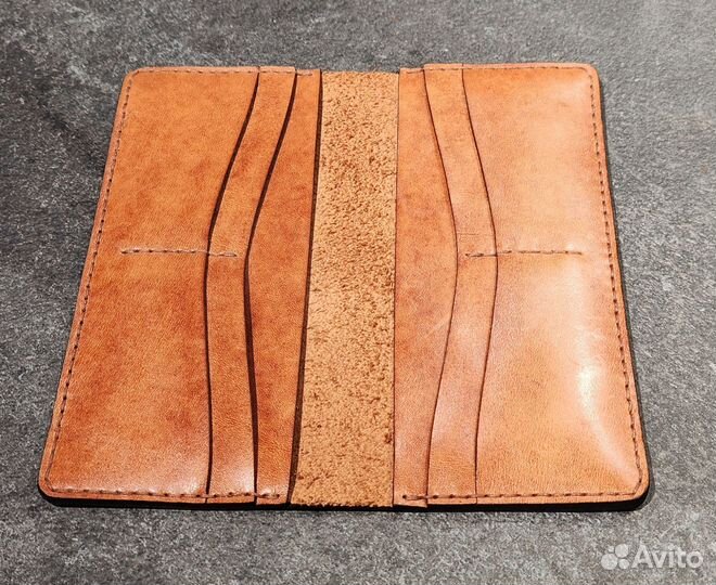 Лонгер кожаный кошелек ручной работы