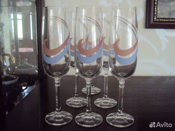 Фужеры Bohemia Чехословакия Винтаж 6 шт