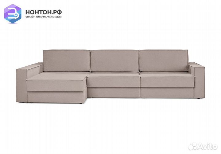 Диван угловой еврокнижка трехместный Тревис бежевы