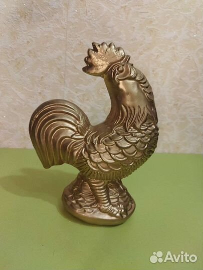 Петух золотой гипсовый-копилка