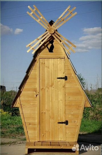 Дачный туалет деревянный прямоугольник ийн 393