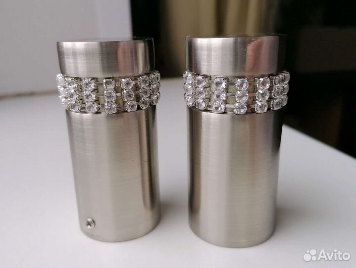 Наконечник для карниза цилиндр со стразами