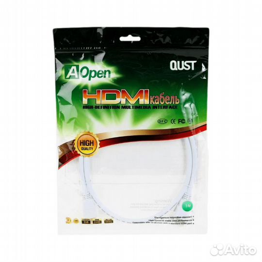 Кабель hdmi-hdmi v2.0 Aopen 1М, белый