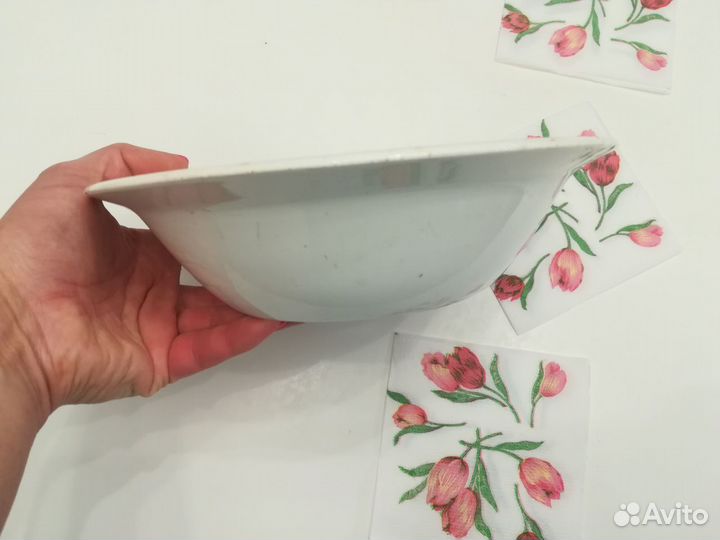 Салатная старинная тарелка Дулёво