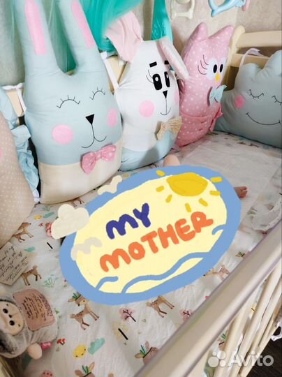 Бортики в кроватку ручная работа