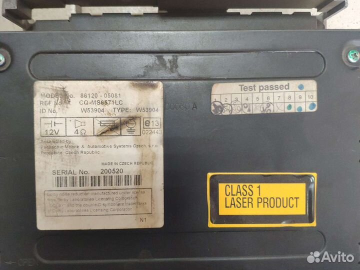 Автомагнитола Toyota Avensis 2003-2008