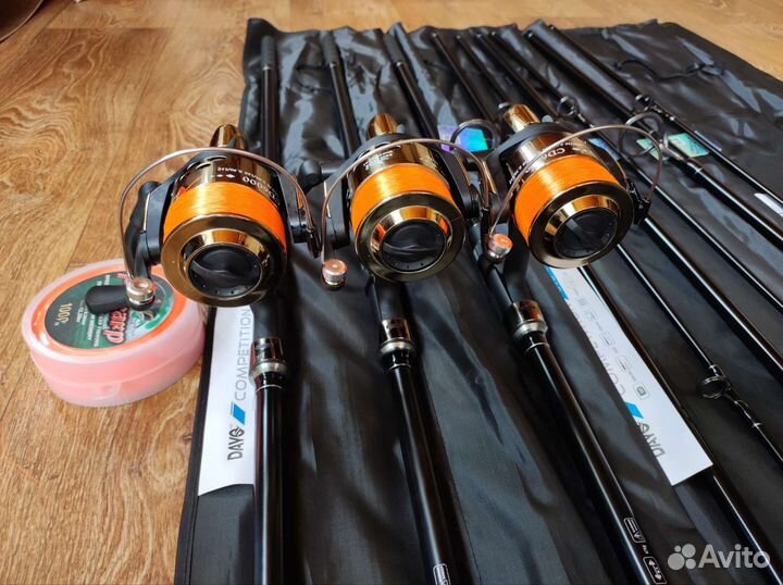 Карповые удилища с катушками.3+3 новые