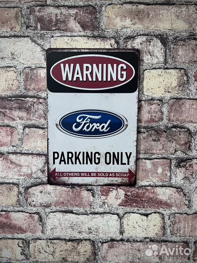 Декор на стену Warning Parking Only Ford