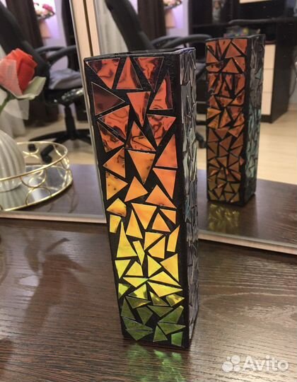 Ваза/вазочка с декором ручной работы