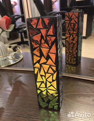 Ваза/вазочка с декором ручной работы