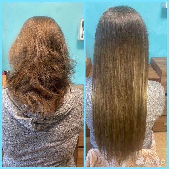 Наращивание волос натуральных и биопротеиновых