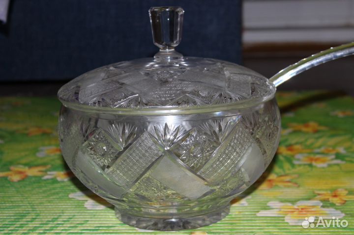 Хрустальная крюшонница (Богемия, Чехословакия)