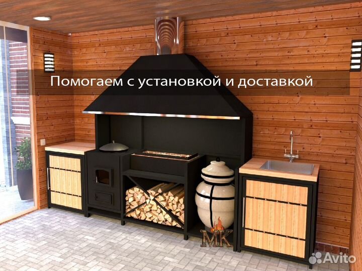 Мангалы с коптильней и печкой под ключ
