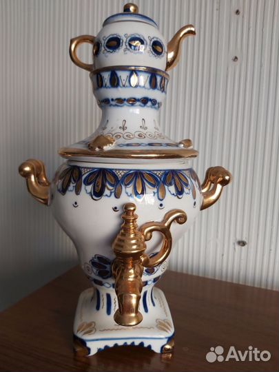 Самовар фарфоровый гжель, СССР