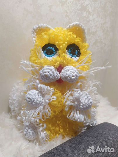 Мочалка-игрушка кошечка