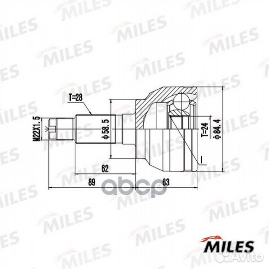 ШРУС наружный mazda 3 03/mazda 5 05-10 (GKN