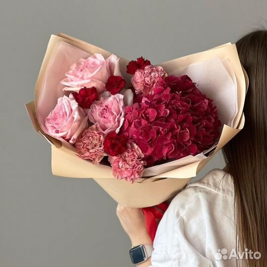 Букет «Страсть» с гортензией