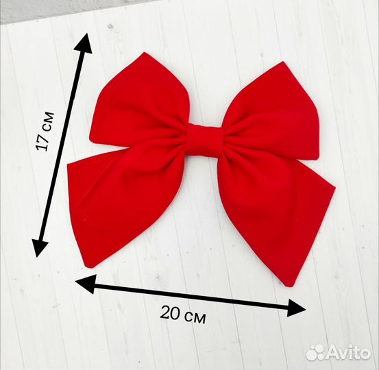 Бант для волос красный