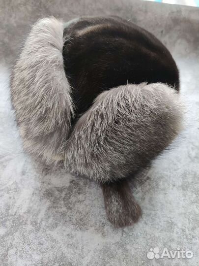 Шапка ушанка норковая женская