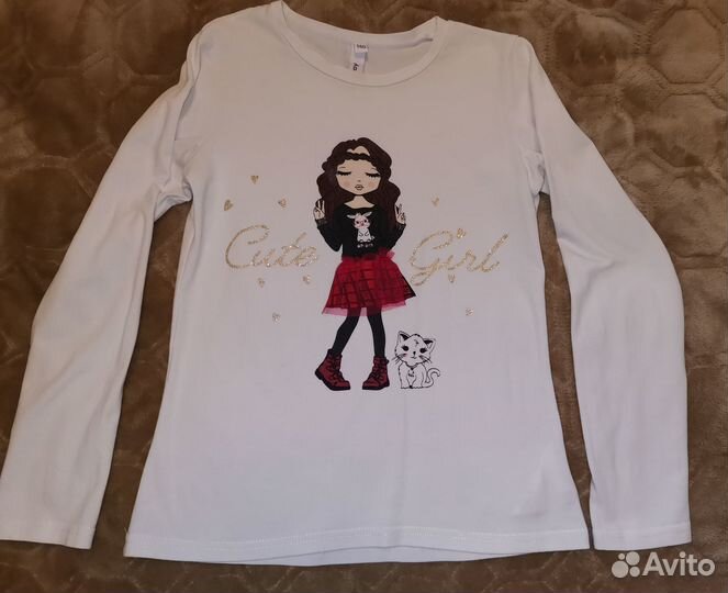 Лонгслив для девочки р.140