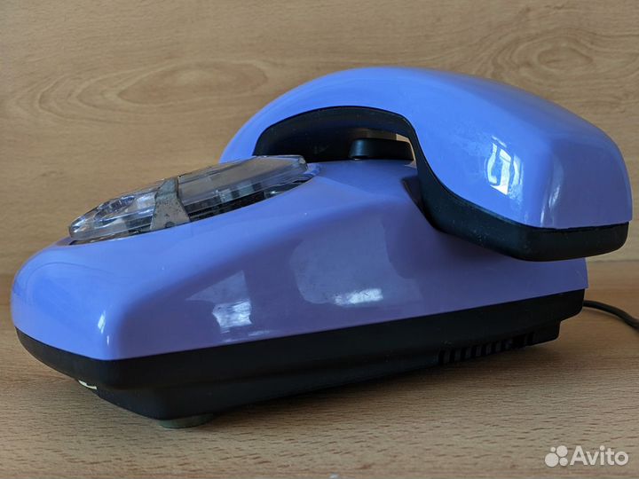 Телефон дисковый сиреневый проводной