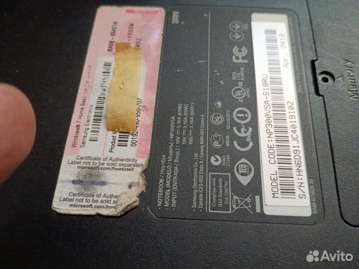 Ноутбук samsung NP300V5A