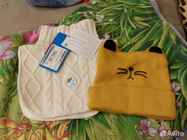 Шарф манишка, шапка