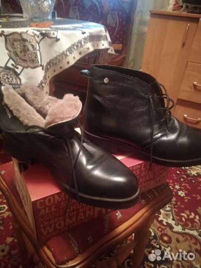 Ботинки кожа на меху,40р