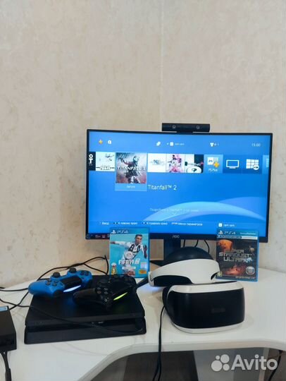 Sony playstation 4 slim+ VR белый