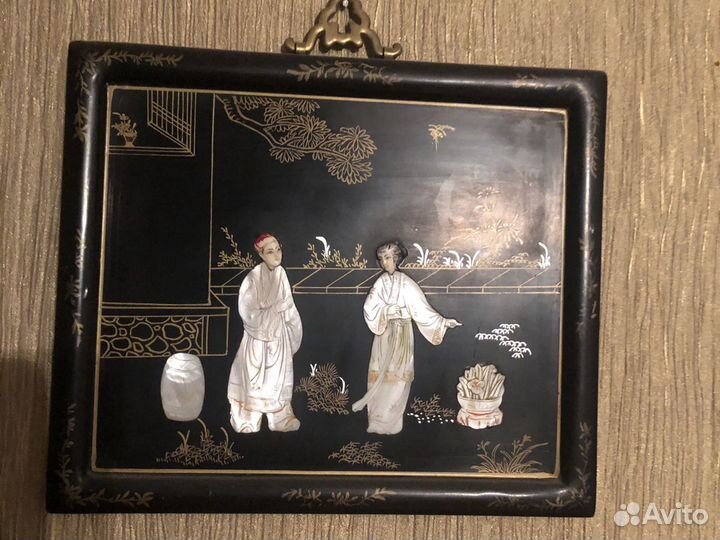 Панно с перламутром 50-е годы XX века Китай