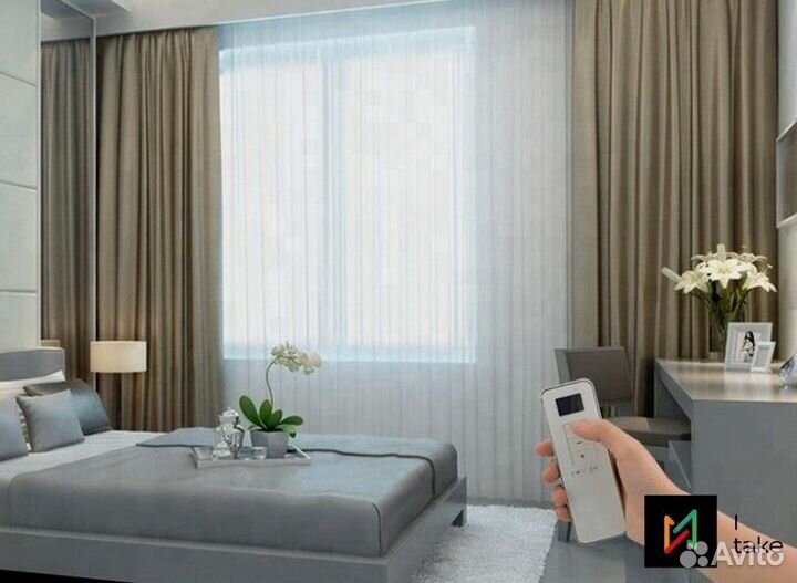 Электрокарниз для штор (голосовое управление)