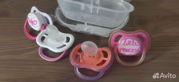 Пустышки avent, держатель пустышки buba kids