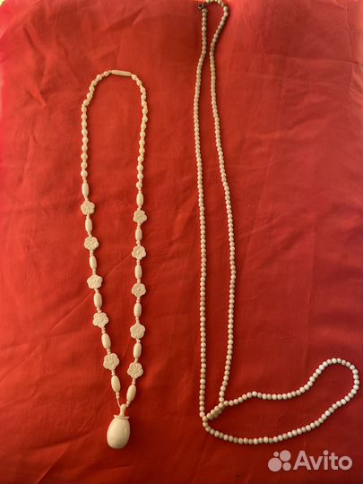 Бусы старинные из кости