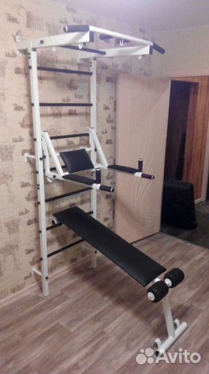 Шведская стенка+турник (несъёмный) +брусья/пресс+с