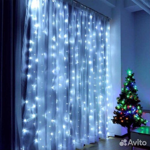 Гирлянда-штора LED разные размеры и цвета