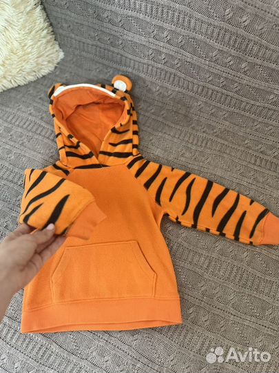 Флисовая худи кофта Carters 2 года Тигр